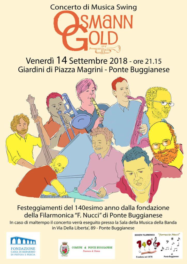 Locandina OsmannGold concerto I Grandi Classici dello Swing Ponte Buggianese