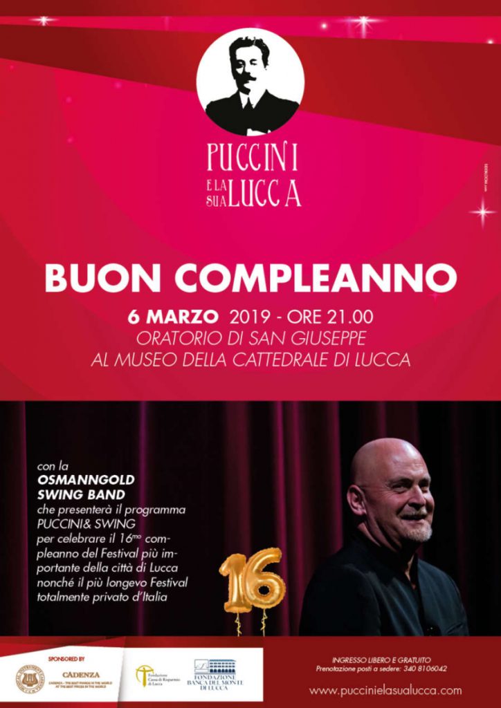 locandina concerto OsmannGold sedicesimo compleanno Festival Puccini e la sua Lucca