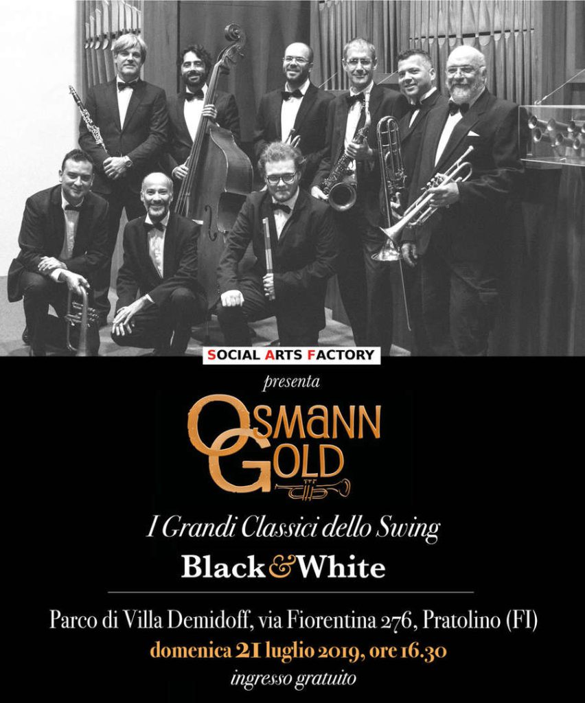 Locandina OsmannGold concerto I Grandi Classici dello Swing - Villa Demidoff