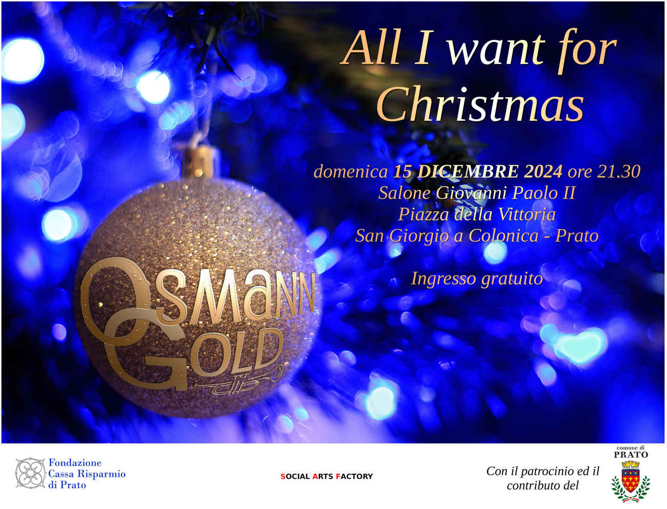 Locandina del concerto OsmannGold All I want for Christmas a San Giorgio a Colonica